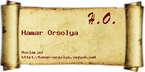 Hamar Orsolya névjegykártya